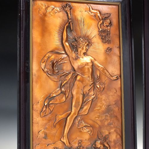 TWO ART NOUVEAU COPPER RELIEF PLAQUES BY AUSTRIAN SCULPTOR KARL STERRER C1890 SIGNED - ADDITIONAL PHOTO 1