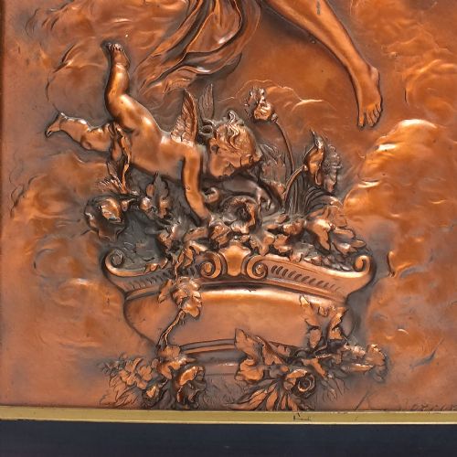 TWO ART NOUVEAU COPPER RELIEF PLAQUES BY AUSTRIAN SCULPTOR KARL STERRER C1890 SIGNED - ADDITIONAL PHOTO 4
