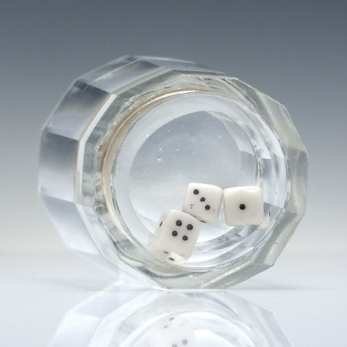 GEORGIAN ENGRAVED GAMBLING DICE WHISKY GLASS TUMBLER C1815 - ADDITIONAL PHOTO 3