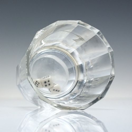 GEORGIAN ENGRAVED GAMBLING DICE WHISKY GLASS TUMBLER C1815 - ADDITIONAL PHOTO 4