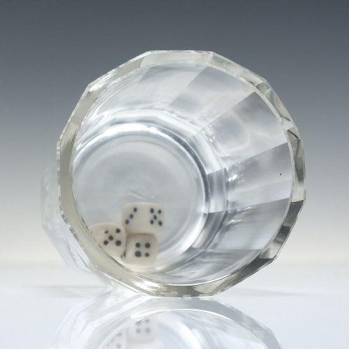 RARE GEORGE III ARMORIAL ENGRAVED GAMBLING DICE WHISKY GLASS TUMBLER C1815 - ADDITIONAL PHOTO 2