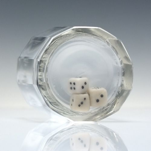 RARE GEORGE III ARMORIAL ENGRAVED GAMBLING DICE WHISKY GLASS TUMBLER C1815 - ADDITIONAL PHOTO 3