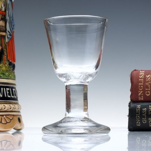 georgian plain stem firing glass with round funnel bowl c1750 - CATEGORY: ANTIQUE GLASS - DATED GEORGIAN