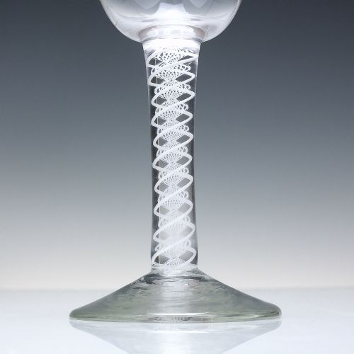 RARE OPAQUE TWIST WINE GLASS WITH CUP BOWL C1760 - ADDITIONAL PHOTO 2