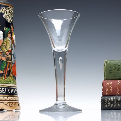 classic georgian drawn trumpet wine glass c1750 - CATEGORY: ANTIQUE GLASS - DATED GEORGIAN