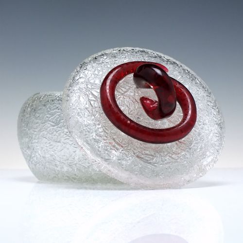 19TH CENTURY OVERSHOT GLASS SNAKE LIDDED BOWL C1880 - ADDITIONAL PHOTO 1