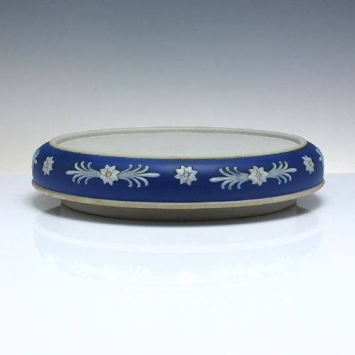 VICTORIAN JAMES DUDSON ENGLISH BLUE JASPER WARE POTTERY CHEESE DISH AND COVER C1880 - ADDITIONAL PHOTO 5