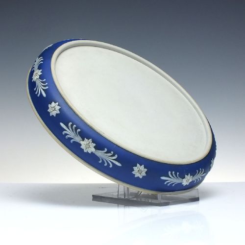 VICTORIAN JAMES DUDSON ENGLISH BLUE JASPER WARE POTTERY CHEESE DISH AND COVER C1880 - ADDITIONAL PHOTO 6