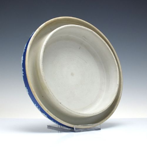 VICTORIAN JAMES DUDSON ENGLISH BLUE JASPER WARE POTTERY CHEESE DISH AND COVER C1880 - ADDITIONAL PHOTO 7