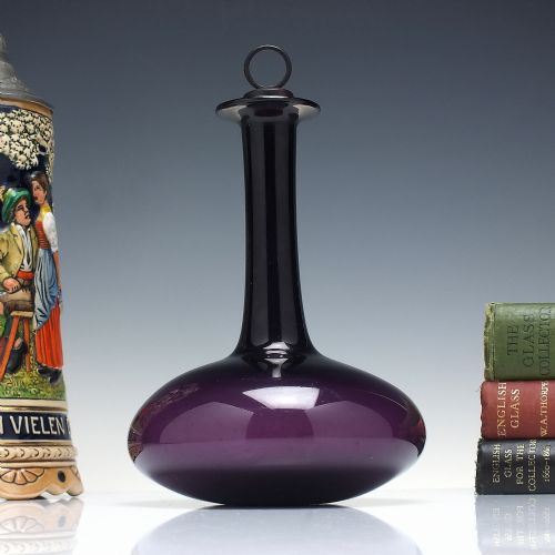 19th century personal amethyst mell glass decanter c1840 - CATEGORY: ANTIQUE GLASS - DATED GEORGIAN