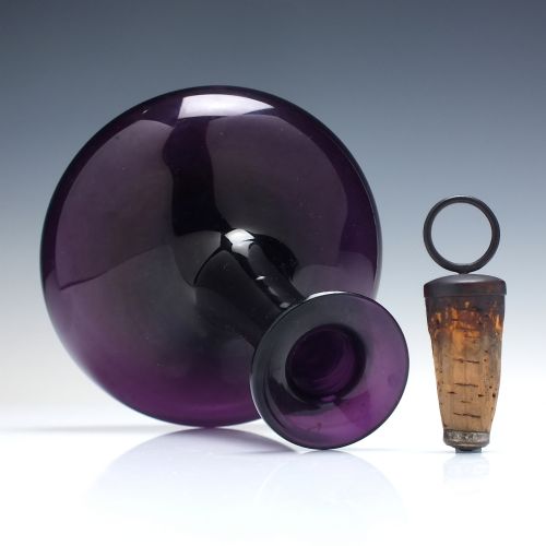 19TH CENTURY PERSONAL AMETHYST MELL GLASS DECANTER C1840 - ADDITIONAL PHOTO 2