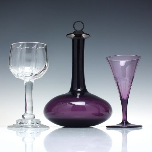 19TH CENTURY PERSONAL AMETHYST MELL GLASS DECANTER C1840 - ADDITIONAL PHOTO 4
