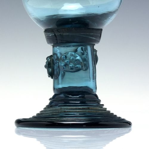 RARE 18TH CENTURY ENGRAVED WINE ROEMER GLASS WITH HOLLOW STEM C1780 - ADDITIONAL PHOTO 2