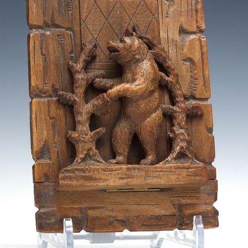 ANTIQUE BLACK FORREST WOODEN BEAR BOOK SHELF C1880 - ADDITIONAL PHOTO 3