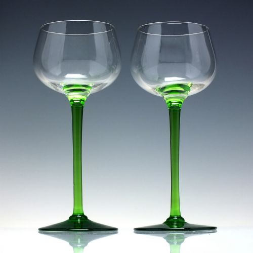 SIX ART NOUVEAU WINE OR HOCK GLASSES C1910 - ADDITIONAL PHOTO 1