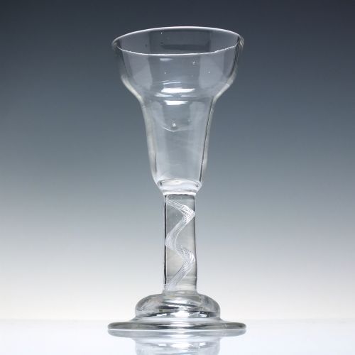 RARE AIR TWIST WINE GLASS ON HELMET FOOT C1750 - ADDITIONAL PHOTO 1