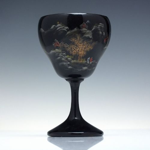 SIX ANTIQUE JAPANESE HAND ENAMELLED LACQUER WINE C1920 - ADDITIONAL PHOTO 1
