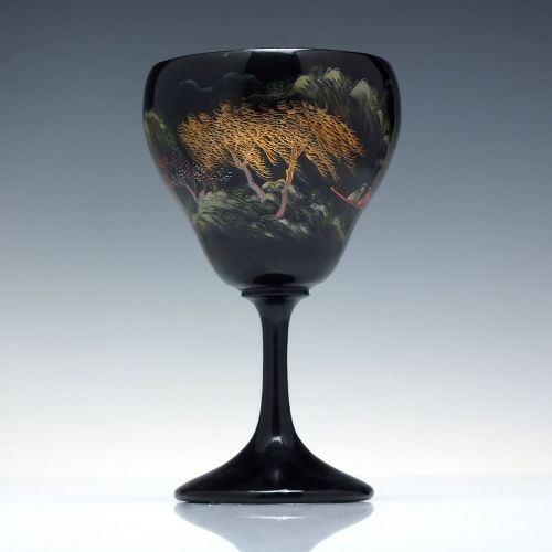 SIX ANTIQUE JAPANESE HAND ENAMELLED LACQUER WINE C1920 - ADDITIONAL PHOTO 2