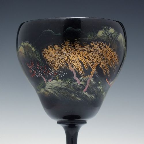 SIX ANTIQUE JAPANESE HAND ENAMELLED LACQUER WINE C1920 - ADDITIONAL PHOTO 4