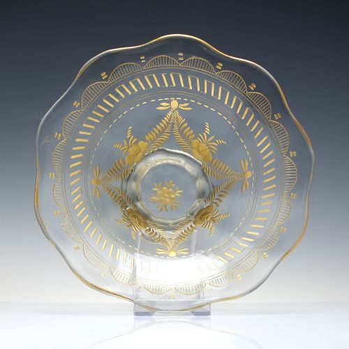 19TH CENTURY ENGRAVED GILDED GLASS VASE C1880 - ADDITIONAL PHOTO 2