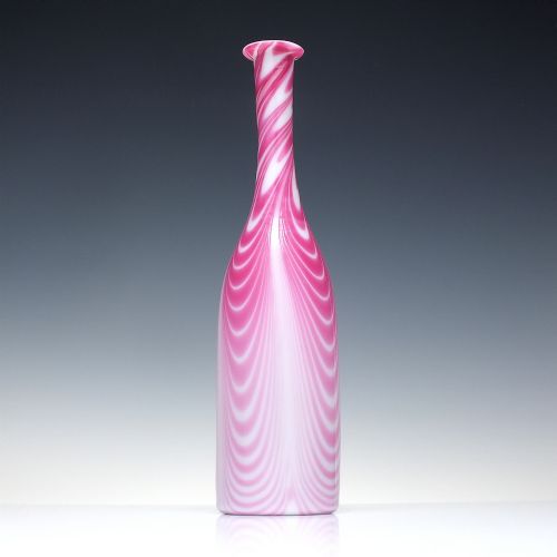 RARE PINK WHITE NAILSEA GLASS SERVING BOTTLE C1860 - ADDITIONAL PHOTO 1