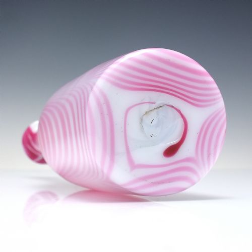 RARE PINK WHITE NAILSEA GLASS SERVING BOTTLE C1860 - ADDITIONAL PHOTO 3