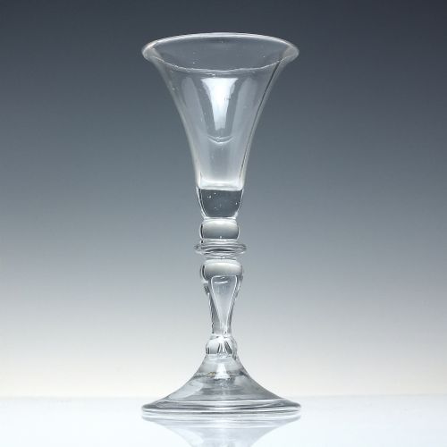18TH CENTURY ANTIQUE GEORGIAN BALUSTROID WINE GLASS C1740 - ADDITIONAL PHOTO 1