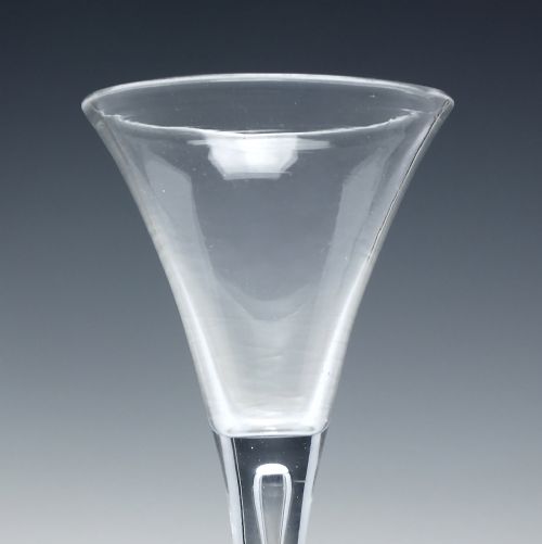 18TH CENTURY SLENDER BALUSTROID KIT KAT WINE GLASS C1740 - ADDITIONAL PHOTO 4