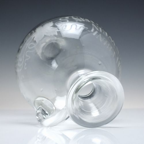 EXCEPTIONAL ART NOUVEAU WROUGHT IRON ENGRAVED GLASS WINE CARAFE DISPENSER C1900 - ADDITIONAL PHOTO 9