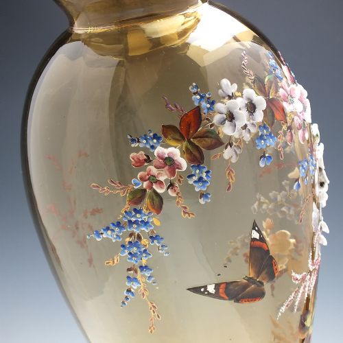 TALL MOSER POLYCHROMATIC ENAMELLED 19TH CENTURY VASE C1890 - ADDITIONAL PHOTO 3