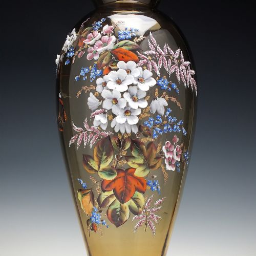 TALL MOSER POLYCHROMATIC ENAMELLED 19TH CENTURY VASE C1890 - ADDITIONAL PHOTO 5