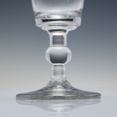 GEORGIAN HOP AND BARLEY ENGRAVED BALUSTROID ALE GLASS C1800 - ADDITIONAL PHOTO 3