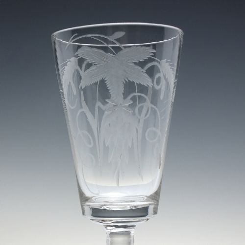GEORGIAN HOP AND BARLEY ENGRAVED BALUSTROID ALE GLASS C1800 - ADDITIONAL PHOTO 4