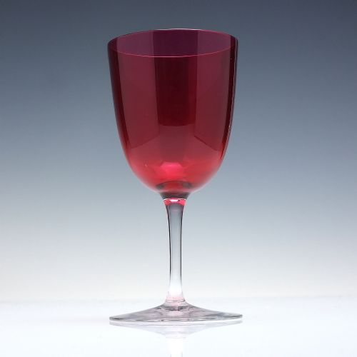 SET OF SIX VICTORIAN CRANBERRY WINE GLASSES C1900 - ADDITIONAL PHOTO 1
