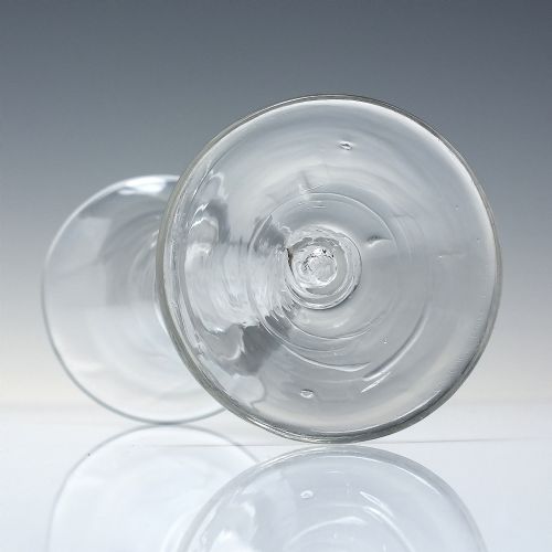 18TH CENTURY WAISTED FLARED BUCKET BOWL OPAQUE TWIST WINE GLASS C1760 - ADDITIONAL PHOTO 5