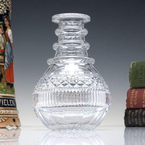 antique georgian cut glass personal whisky carafe c1830 - CATEGORY: ANTIQUE GLASS - DATED GEORGIAN