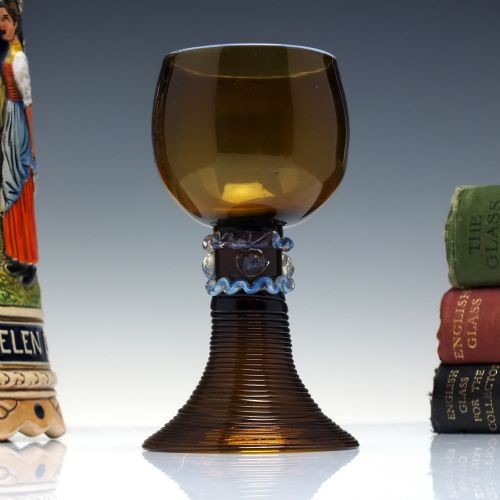 rare 19th century amber wine roemer glass c1870 - CATEGORY: ANTIQUE GLASS - DATED 19TH CENTURY
