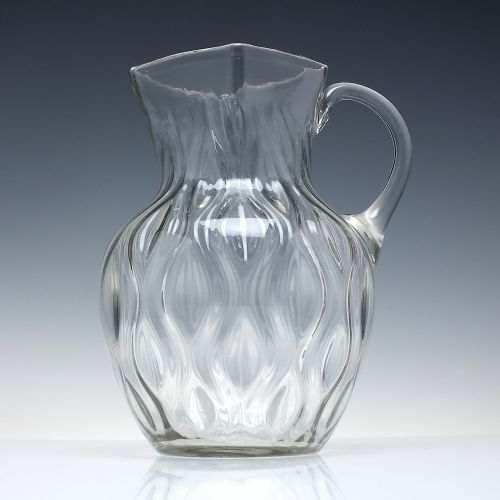 exceptionally rare art nouveau glass water jug c1890 - CATEGORY: ANTIQUE GLASS - DATED EDWARDIAN