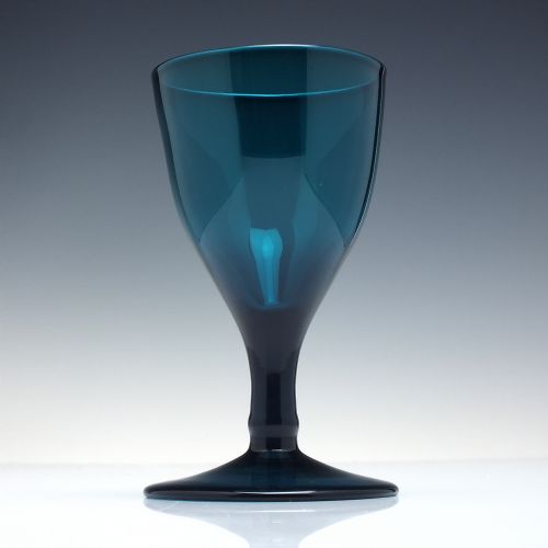 PAIR OF 18TH CENTURY GEORGIAN PEACOCK BLUE WINE GLASSES C1790 - ADDITIONAL PHOTO 1