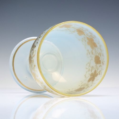 FRENCH 19TH CENTURY OPALESCENT GILDED GLASS RUMMER C1880 - ADDITIONAL PHOTO 3