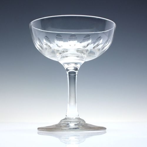 SIX VICTORIAN CUT CHAMPAGNE GLASSES C1880 - ADDITIONAL PHOTO 1