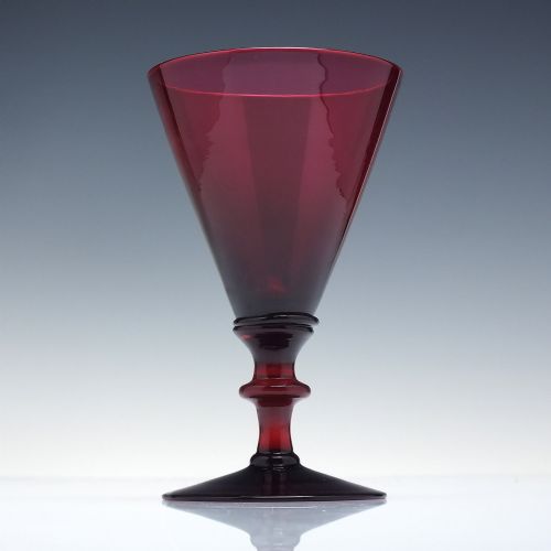 RARE SET OF SIX REGENCY RED GEORGIAN WINE GLASSES C1820 - ADDITIONAL PHOTO 2