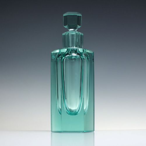 ORIGINAL MOSER MARKED ART DECO GLASS DECANTER AND SIX MATCHING GLASSES C1930 - ADDITIONAL PHOTO 3