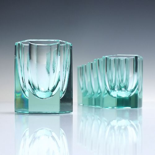ORIGINAL MOSER MARKED ART DECO GLASS DECANTER AND SIX MATCHING GLASSES C1930 - ADDITIONAL PHOTO 11