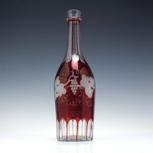 VICTORIAN ENGRAVED GLASS DECANTER C1860 - ADDITIONAL PHOTO 3