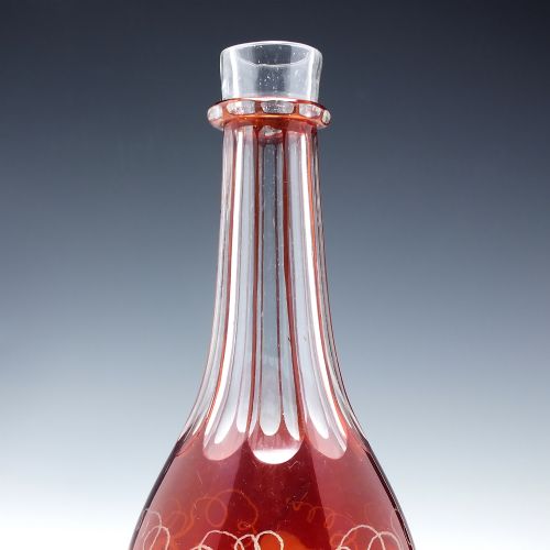 VICTORIAN ENGRAVED GLASS DECANTER C1860 - ADDITIONAL PHOTO 6