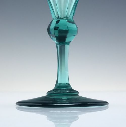 GEORGIAN TEAL GREEN WINE GLASS C1825 - ADDITIONAL PHOTO 2