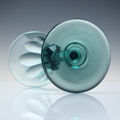 GEORGIAN TEAL GREEN WINE GLASS C1825 - ADDITIONAL PHOTO 4