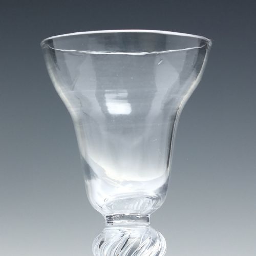 RARE 18TH CENTURY PAN TOP DOUBLE KNOP AIR TWIST WINE GLASS C1750 - ADDITIONAL PHOTO 3