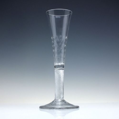 RARE ANTIQUE GEORGIAN AIR CHAMPAGNE FLUTE GLASS C1750 85 INCHES TALL - ADDITIONAL PHOTO 3